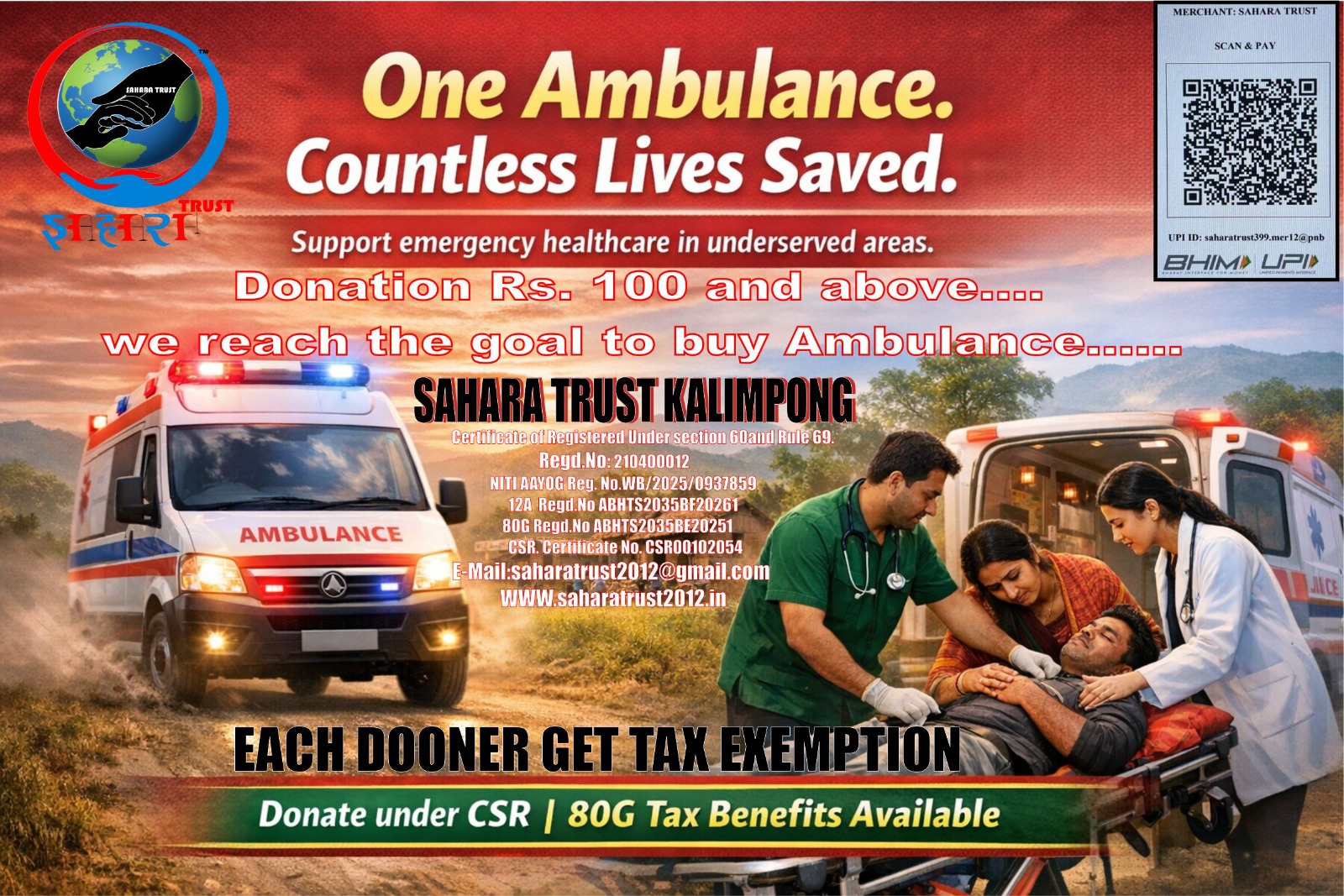 ONE AMBULANCE COUNTLESS LIVES SAVED 
