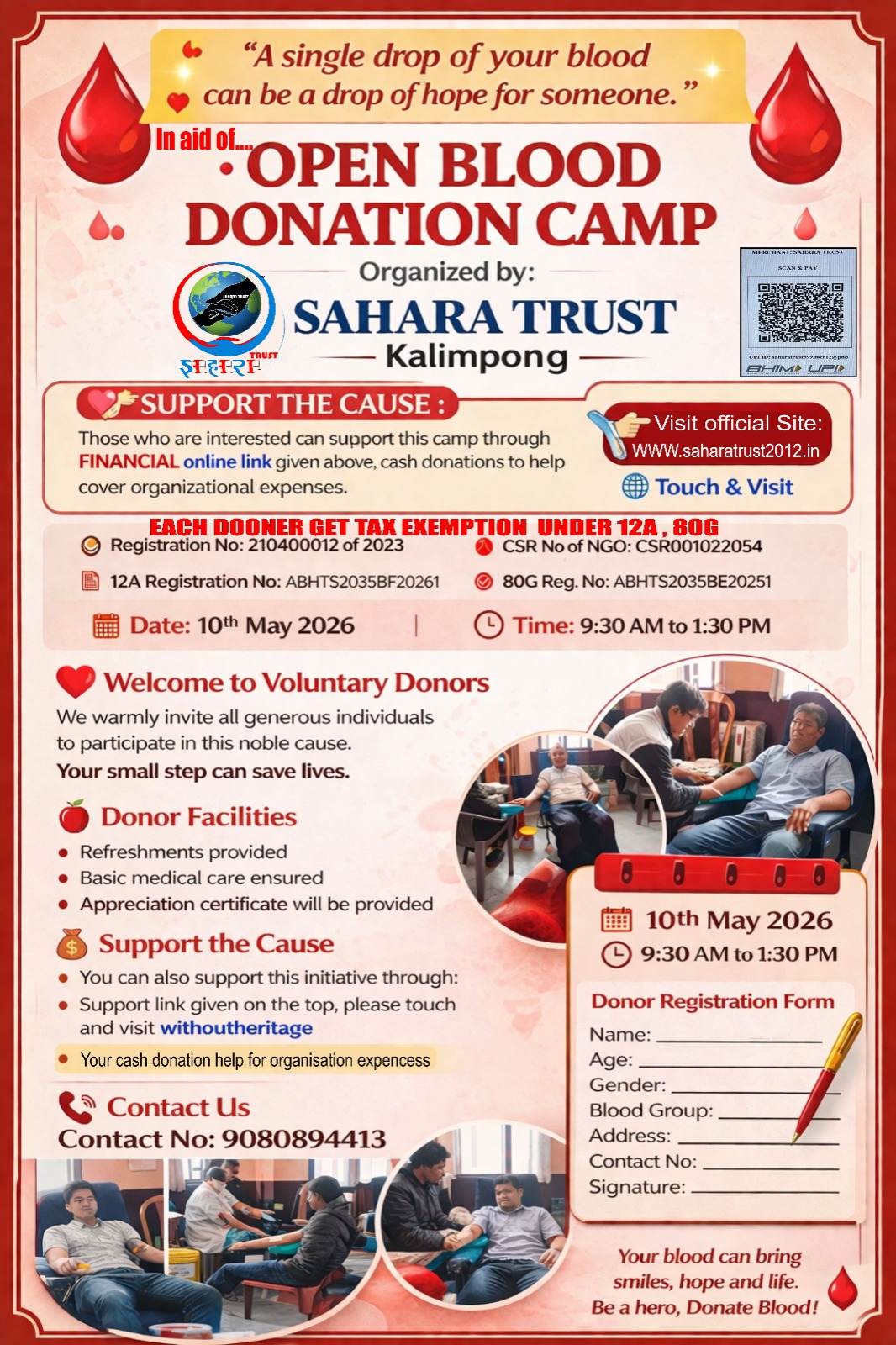  OPEN BLOOD DONATION CAMP.  